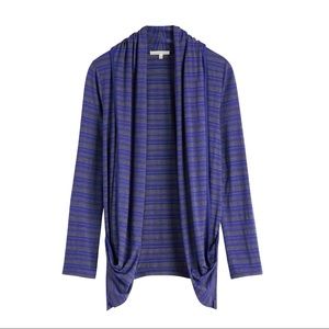 Concord Striped Draped Pocket Cardigan